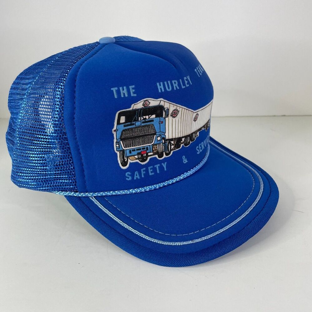 Hurley Team Safety and Service Vintage Trucker Snapback Hat Blue